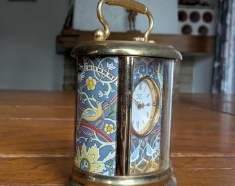 Vintage 1980s Halcyon Days Hand Painted Enamel Quartz Carriage