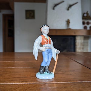 Herend porcelain statuette boy with axe figure hand painted from Hungary for collector