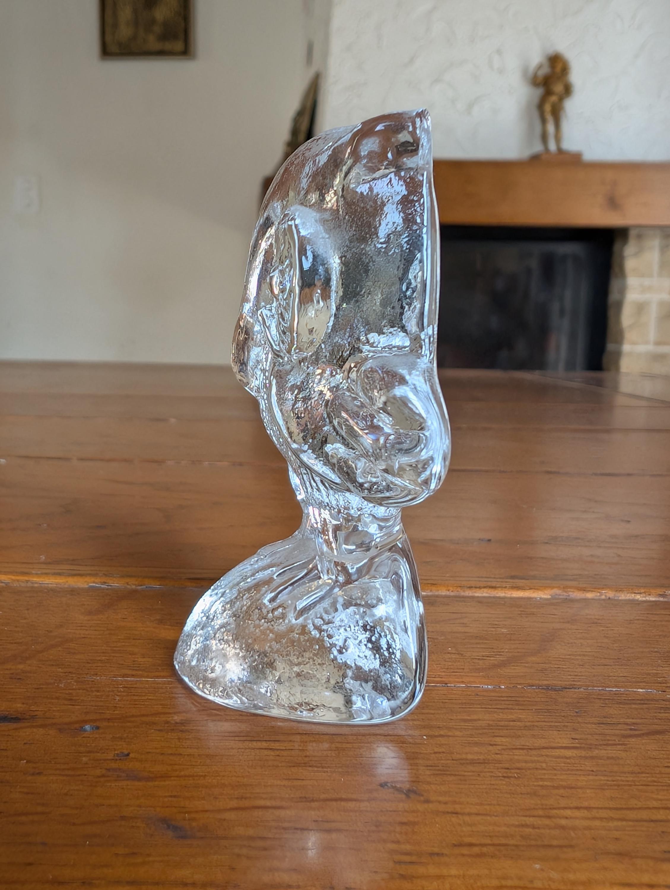 Kosta Boda Vintage Owl Sculpture in Glass Figurine by Bertil
