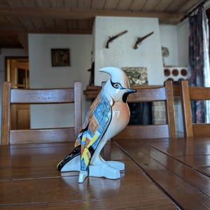 Goebel 1984 große 26 cm Art Deco exotischer Vogel Skulptur aus West Deutschland mid century Modell 3893825 signiert Selim