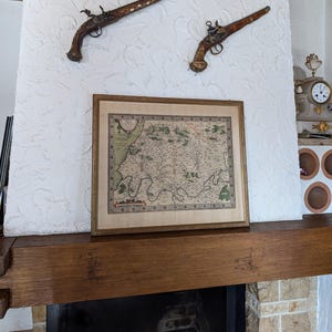 Antique 1598 color map of Île-de-France and Paris vicinity by Guilloterius Biturix for classic wall decor