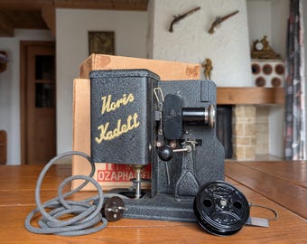 Proyector de películas vintage Ozaphan Kadett 2 de 16 mm, decoración de cine en casa alemana