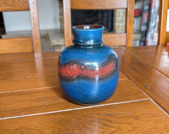 Ruscha Keramik 313 Vase Fat Lava, 1960s German Pottery, Kurt