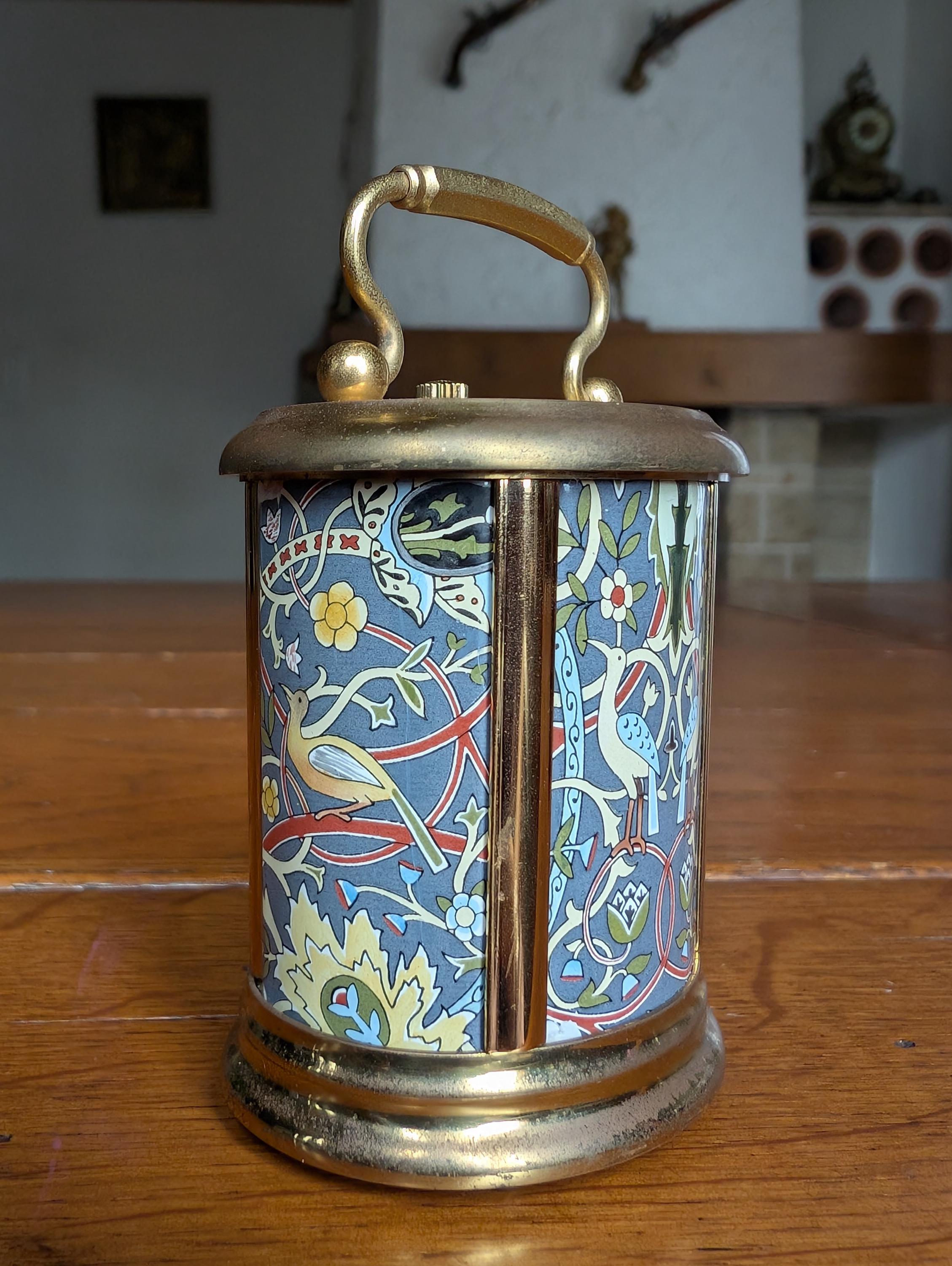 Vintage 1980s Halcyon Days Hand Painted Enamel Quartz Carriage
