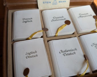 Vintage Polyglot Dictionary Set, Steinmann Miniature Editions