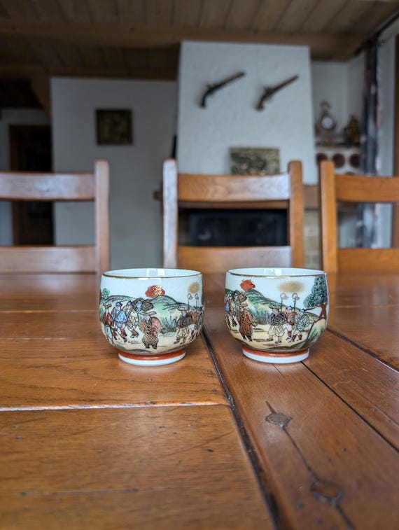 手描きの九谷焼の金彩カップ2個セット - Etsy 日本