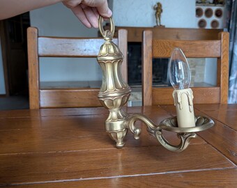 French Vintage Cast Bronze Wall Sconces, Louis XV Style (Pair)