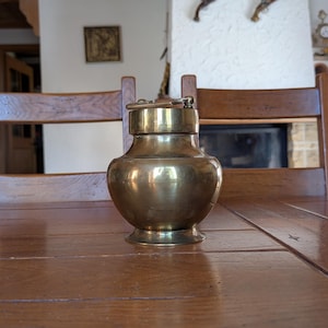 Traditional Brass Gangajal Vessel Vintage Storage Pot Sacred Ganga River Water as a gift as religious home decor from India