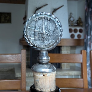 Vintage Zinc Wine Stopper: Neuchâtel Maison des Halles, Swiss Collector