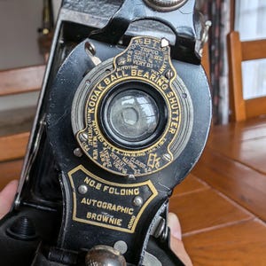 Kodak No2 Folding Brownie antique box camera from 1910s by Canadian Kodak for early photography collectors
