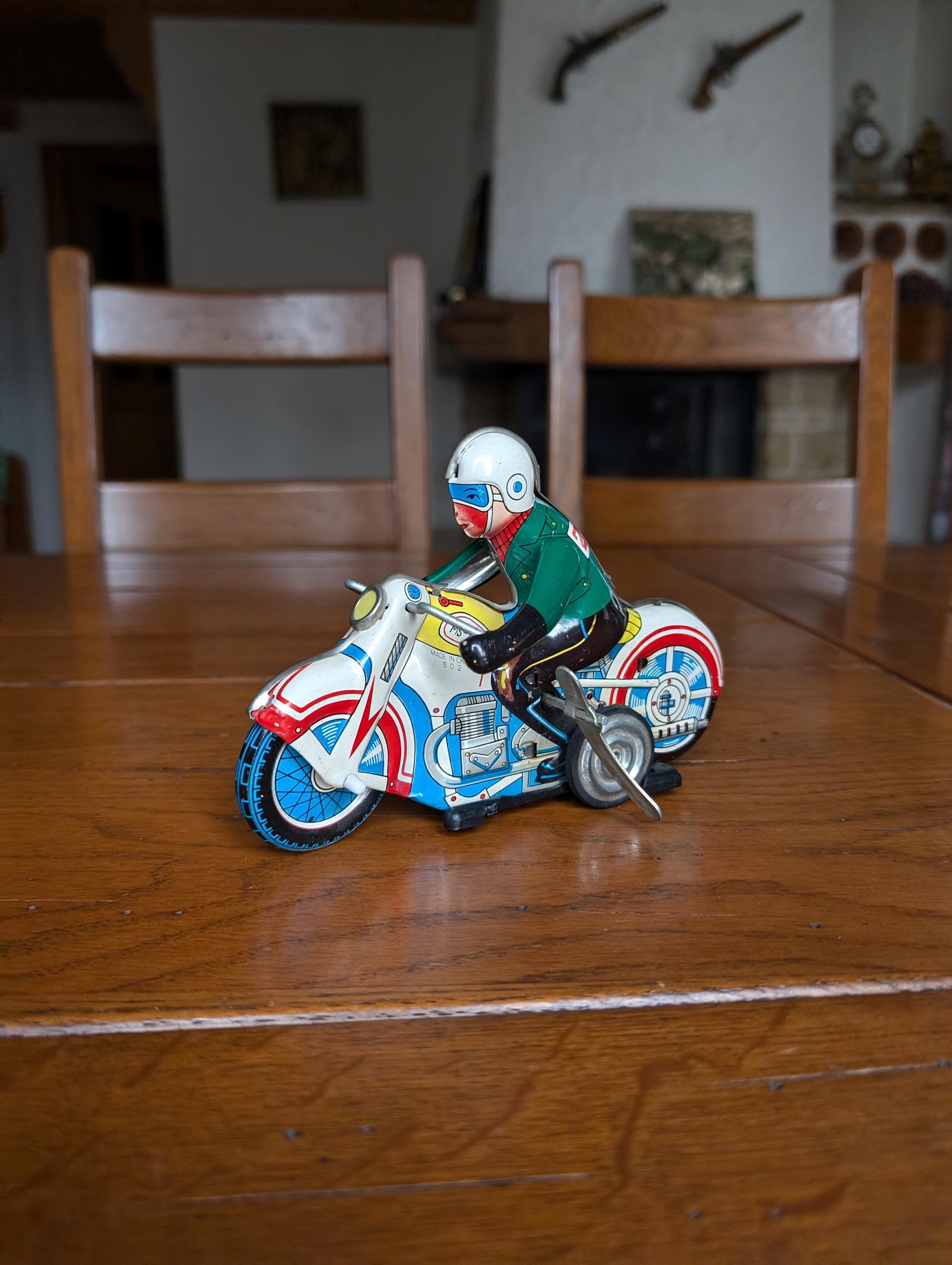 Vintage Tin Wind-up Motorcycle MS-702, Retro Toy Decor - Etsy