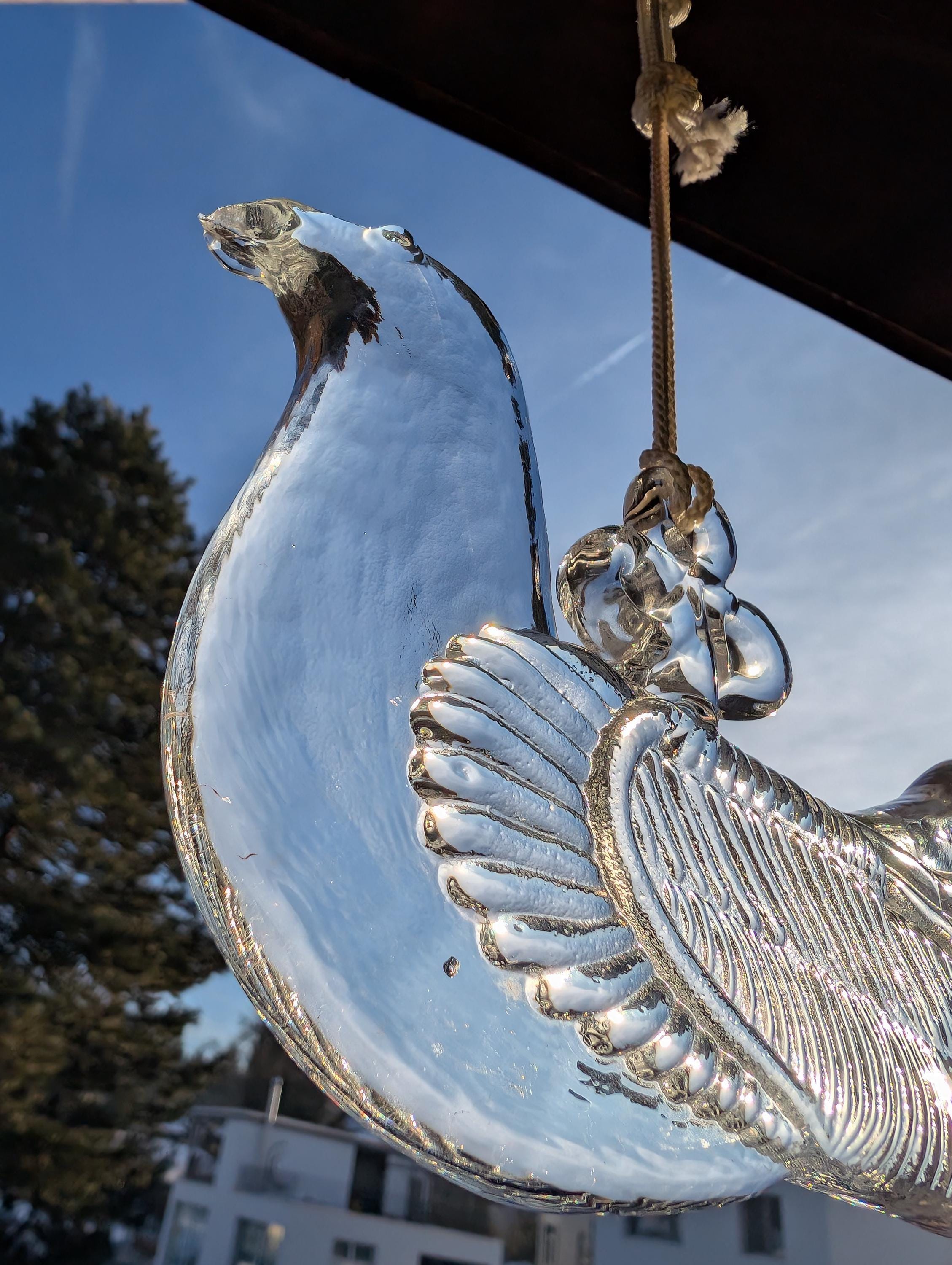 Vintage Kosta Boda Glass Dove Suncatcher - Bertil Vallien