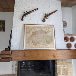 Helvetia antique 1751 map of Switzerland with cantonal coats of arms by Homannianis Heredibus in gold frame from Nuremberg