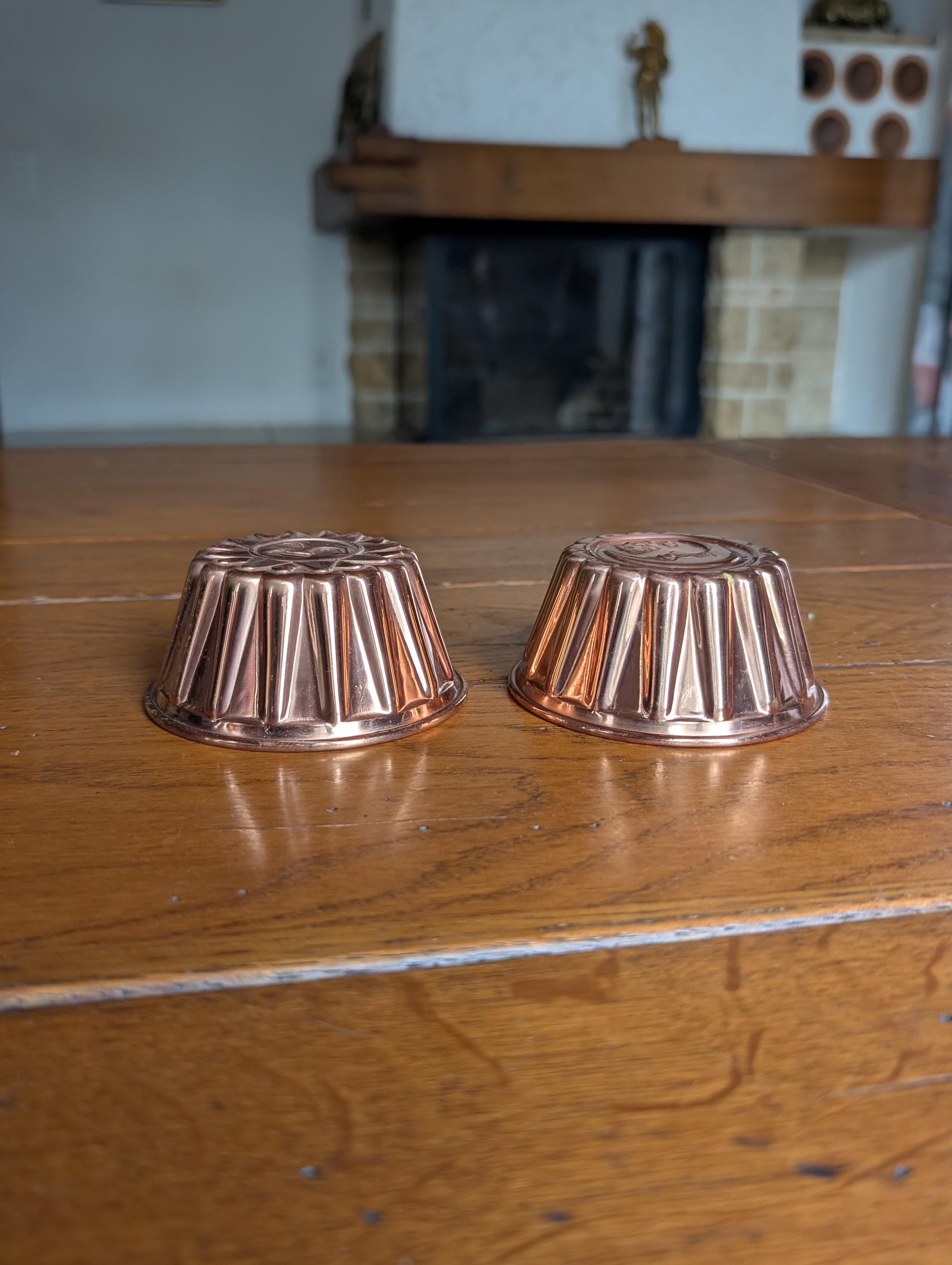 Set of Copper Wall Molds With Sun and Moon Motif in Celestial Art