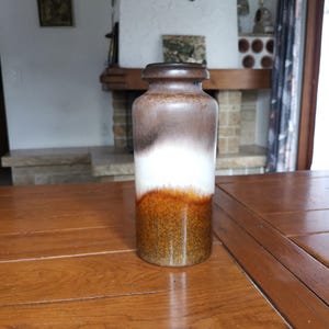 Scheurich 917-30 large floor vase 70s cylinder WGP fat lava with glossy and matte glaze from West Germany mid-century decor