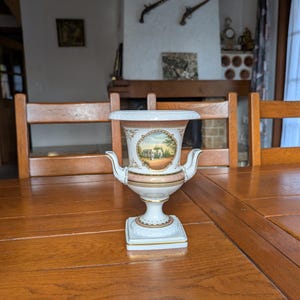 AK Kaiser Porcelain large porcelain vase Belvedere by K Nossek in Empire style with paintings and rose gold pattern from Germany
