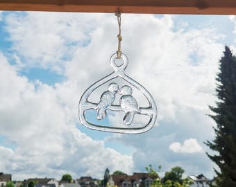 Kosta Boda Glass Sun Catcher: Bertil Vallien Bird Design, decoración sueca