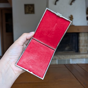 Vintage Alpacca Hoka Cigarette Case, Silver Plated Floral Art Deco image 6