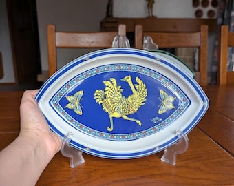 Piatto in porcellana di struzzo surrealista: Bopla Langenthal Swiss Vintage Design