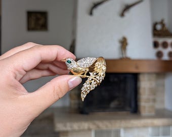 Gouden broche vlieg - met roosdiamant saffieren en robijntjes-Vintage