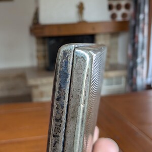 Vintage Alpacca Hoka Cigarette Case, Silver Plated Floral Art Deco image 5