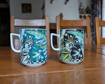 Tazza svizzera vintage Bopla Langenthal: Statua della Libertà kitsch anni '90