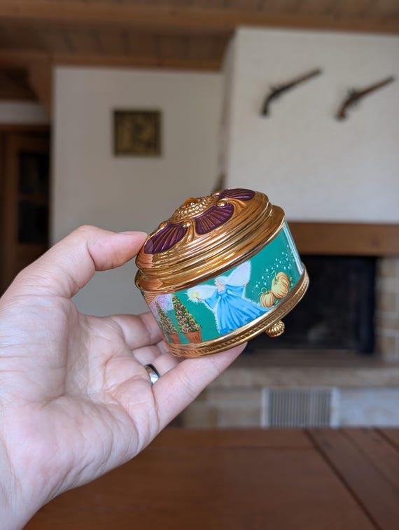 Franklin Mint Fabergé Cinderella Music Box Porcelain With 24k Gold