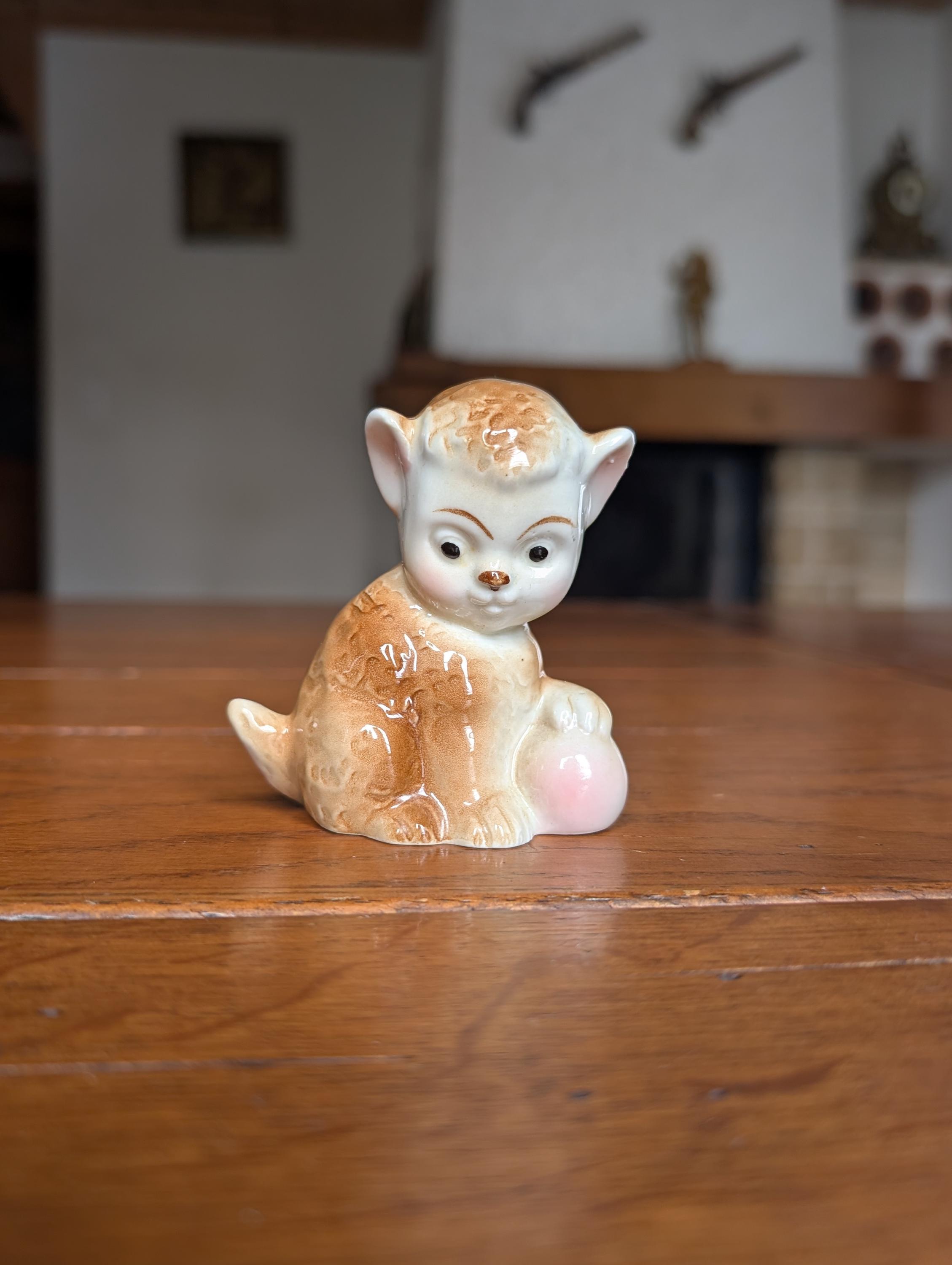 Wagner & Apel Krone 1877 GDR Porcelain Kitten Figurine Vintage