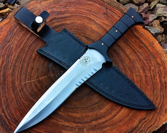 Handmade D2 Steel Knife with Sheath RE4 Replica Knife: Leon Kennedy Game Knife