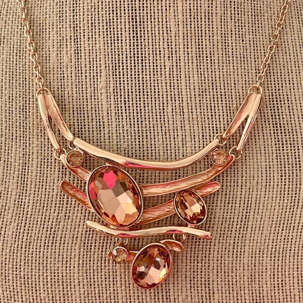 statement necklace, statement necklace for women, rose gold statement necklace, pink statement necklace, rose gold necklace, pink necklace