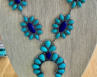 Squash blossom necklace, western jewelry, western jewelry necklace, statement necklace, statement necklace western, fashion jewelry