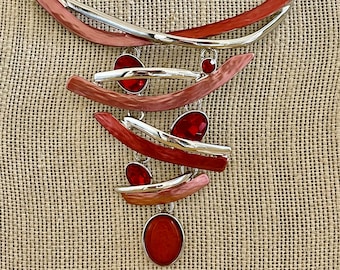 statement necklace, chunky necklace, statement necklace for women, red statement necklace, silver statement necklace, silver necklace