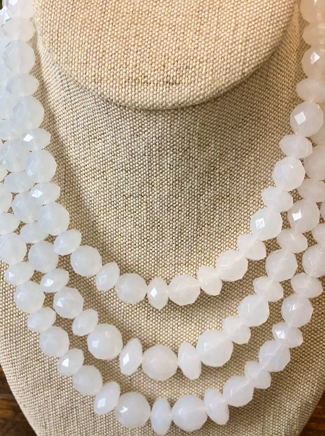 White Statement Necklace white Chunky Necklace white Beaded Etsy