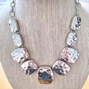 chunky necklace silver, chunky silver statement necklace, chunky silver pendant necklace, silver pendant necklace, big silver necklace