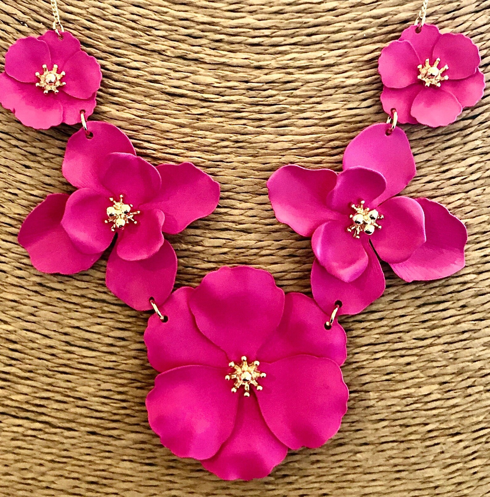 Gold & Pink Statement Necklace main image 0