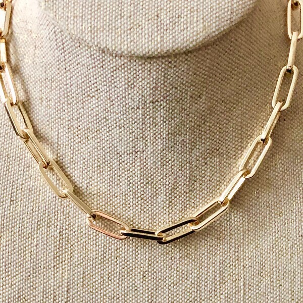 Gold chain necklace, Statement necklace, gold statement necklace, gold chain, gold link necklace, chunky chain necklace, gold link necklace