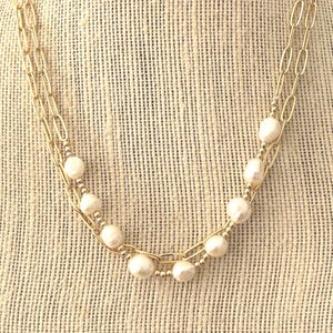 Pearlcore, pearl necklace gifted, statement necklace for women, faux pearl necklace,  layered pearl necklace, modern pearl necklace