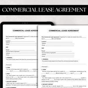 Commercial leease agreement template|legal and secure| Editable PDF|Google Doc,word|Agreement template|