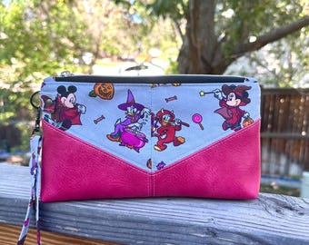 Bolso de muñeca inspirado en Disney Mickey, Minnie, Donald, Daisy, Pluto, bolso de cosméticos, bolso organizador, bolso de tocador, bolso de mano