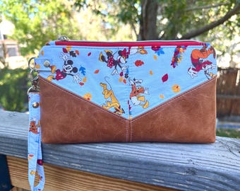 Bolso de muñeca inspirado en Disney Mickey, Minnie, Donald, Daisy, Pluto, bolso de cosméticos, bolso organizador, bolso de tocador, bolso de mano