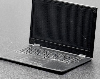 Miniature Scale Computer Customizable Scale Doll Accessory for Dollhouse Mini Laptop Dollhouse Prop
