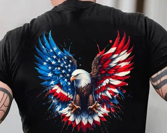 Patriotic USA PNG | Eagle Graphics for T-Shirts, Hoodies, Sweatshirts, Red White Blue Eagle Design