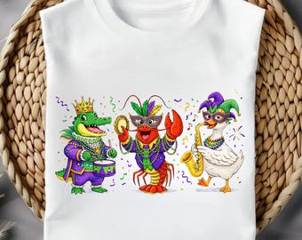 Mardi Gras Shirt Graphic | Carnival Animal Illustration for Festive Parade Apparel