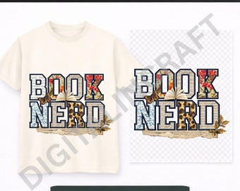 Book Nerd PNG | Book Lover Shirt Design | Reading Lover Sublimation PNG