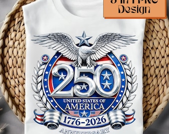 250 Years Freedom PNG Bundle | 1776–2026 Patriotic Eagle Sublimation Design