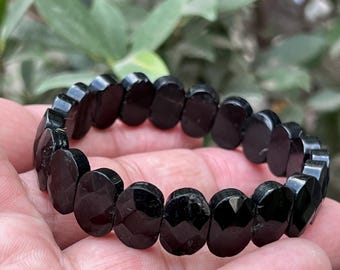 Faceted Black Tourmaline Bracelet | Grounding Crystal Jewelry