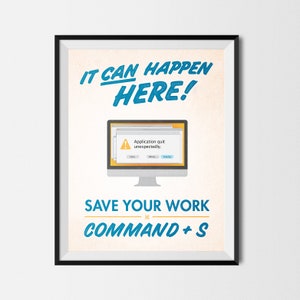 Save Your Work! Large Printable Graphic Design Poster Mac  24&quot;x36&quot;