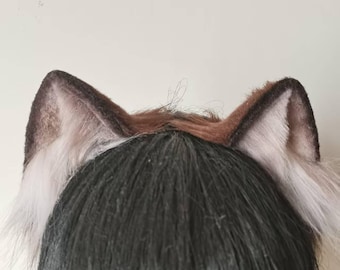 Diadema de orejas de gato amarillas de piel sintética hecha a mano: orejas peludas para cosplay, moda kawaii, disfraces de Halloween y convenciones de anime.