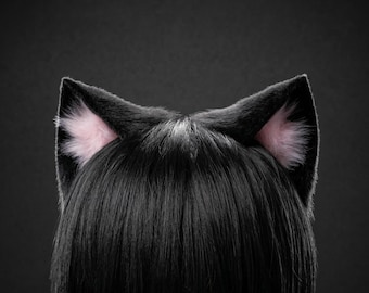 Handmade Faux Fur Cat Ears Headband, Bear Ears Cosplay Hair Accessories, Kawaii Nekomimi Anime Therian Gear, Cute Animal Ear