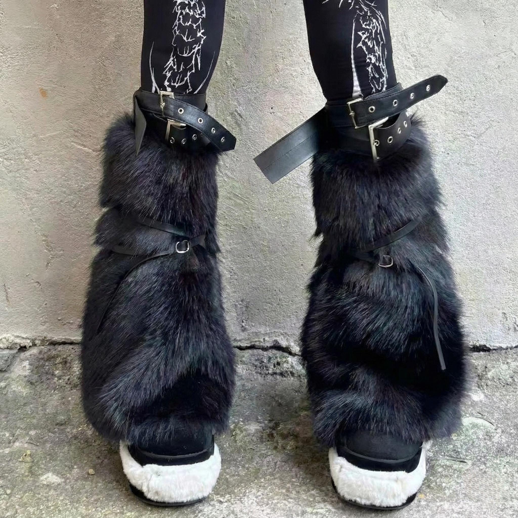 Beenwarmers/ manchetten van imitatiebont (keuze uit 4 kleuren